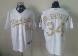 Los Angeles Dodgers #34 Fernando Valenzuela white camo MLB Jerseys