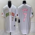 2023 World Cup Mexico #7 Julio Urias white majestic baseball jerseys 90