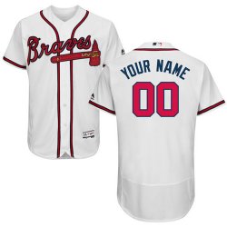 Custom Atlanta Braves white Flexbase Authentic Collection Jersey