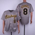 Pittsburgh Pirates #8 Willie Stargell gray baseball jersey