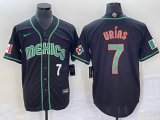 2023 World Cup Mexico #7 Julio Urias black majestic baseball jerseys 114