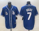 Nike Los Angeles Dodgers #7 Julio Urias blue MLB baseball Jersey Joint name -BD 01