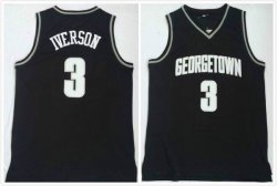 Georgetown Hoyas #3 Allen Iverson black ncaa basketball jersey