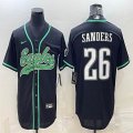 Nike Philadelphia Eagles #26 Miles Sanders black baseball jerseys Joint name-BD