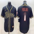 Nike BChicago Bears #1 Justin Fields black baseball jerseys Joint name-BD 02