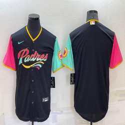 Nike San Diego Padres blank black majestic baseball jerseys city version -BD