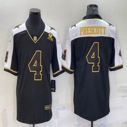 Nike Dallas Cowboys #4 Dak Prescott black white Color Rush Limited Jersey