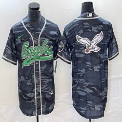 Nike Eagles blank gray camo baseball jerseys Joint name-BD