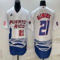 Puerto Rico Baseball #21 Roberto Clemente White 2023 World Baseball Classic Replica Player Jersey 03