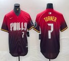 Nike Philadelphia Phillies #7 Trea Turner red majestic baseball jersey city version 03