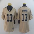 Women Nike New Orleans Saints #13 Micheal Thomas yellow new Color Rush Limited Jersey Inverted version