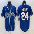 Nike Los Angeles Dodgers #24 Kobe Bryant blue majestic baseball Jerseys Joint name -BD