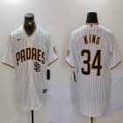 Nike San Diego Padres #34 King white majestic baseball jerseys 01