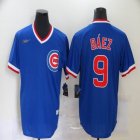 Chicago Cubs #9 Javier Baez blue nike throwback mlb Jersey