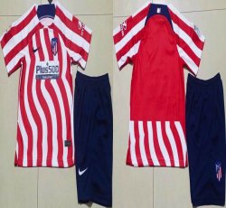 2022-2023 Atletico Madrid club red blue kid soccer jerseys home