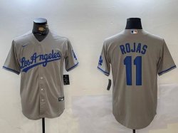 Nike Los Angeles Dodgers #11 Miguel Rojas gray majestic baseball jerseys