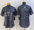 Youth Nike New York Mets #12 Francisco Lindor gray majestic majestic baseball jerseys city verion 05