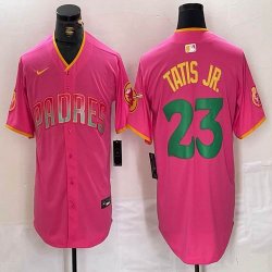 Nike San Diego Padres #23 Fernando Tatis Jr. pink MLB Baseball jerseys Joint name-BD