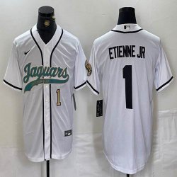 Jacksonville Jaguars #1 Etienne Jr white baseball jerseys Joint name-BD 01