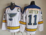 St.Louis Blues #11 Brian Sutter white Throwback CCN nhl jersey C patch