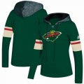 Custom Adidas Minnesota Wild green Ice Hockey Hooded Sweatshirt