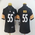 Women Nike Pittsburgh Steelers #55 Devin Bush black Color Rush Limited Jersey