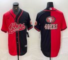 Nike San Francisco 49ers blank red black splits baseball jerseys Joint name -BD