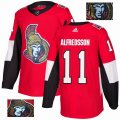 Custom Adidas Ottawa Senators #11 Daniel Alfredsson Red hockey jersey