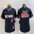 Youth Nike Baltimore Orioles blank black majestic baseball jersey city version-BD 02