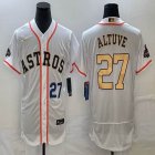 Nike Houston Astros #27 Jose Altuve white gold Flexbase Authentic Collection Jersey 02