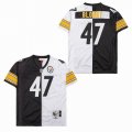 Pittsburgh Steelers #47 Mel Blount black white splits Throwback NFL Jersey-SG