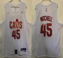 Nike Cleveland Cavaliers #45 Mitchell white nba basketball jerseys-HL