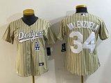 Youth Los Angeles Dodgers #34 Fernando Valenzuela green majestic baseball Jerseys -BD 02