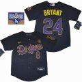 Youth Nike Los Angeles Dodgers Kobe Bryant black yellow 2020 Dodger World Series Champions majestic mlb jersey