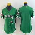 Women 2023 World Cup Mexico blank green majestic baseball jerseys (18)