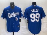 Los Angeles Dodgers #99 Kelly Nike blue majestic baseball Jersey-BD 03