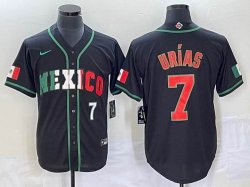 2023 World Cup Mexico #7 Julio Urias black majestic baseball jerseys 109