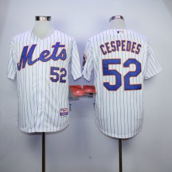 New York Mets #52 Yoenis Cespedes whiteblue stripe jerseys