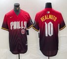 Nike Philadelphia Phillies #10 J.T. Realmuto red majestic baseball jersey city version 04