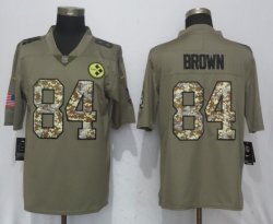 Nike Pittsburgh Steelers 84 Brown Olive Camo Carson 2017 Salute to Service Limited Jersey