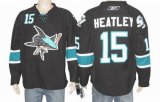 San Jose Sharks 15 Dany Heatley Stitched Replithentic Black Jersey