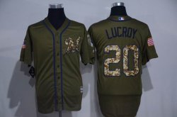 Milwaukee Brewers #20 Jonathan Lucroy Green Salute to Service Stitched MLB Jersey