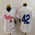 Women Nike Philadelphia Phillies #42 white majestic baseball jerseys