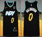 Nike Indiana Pacers #0 Tyrese Haliburton black yellow NBA Jerseys city version-XD 01