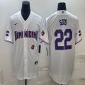 2023 World Cup Dominican Republic's #22 Juan Soto white majestic baseball jerseys 10