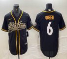 Nike Pittsburgh Steelers #6 Patrick Queen black baseball jerseys Joint name-BD