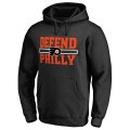 Men's Philadelphia Flyers Fanatics Branded Black Big & Tall Hometown Collection Defend Pullover Hoodie