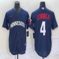 Nike Minnesota Twins #4 Carlos Correa dark blue majestic baseball jersey