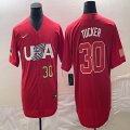 2023 World Cup #30 Kyle Tucker red USA majestic baseball jerseys 04