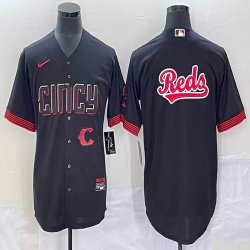 Nike Cincinnati Reds blank black majestic baseball jerseys Joint name big logo-BD 02